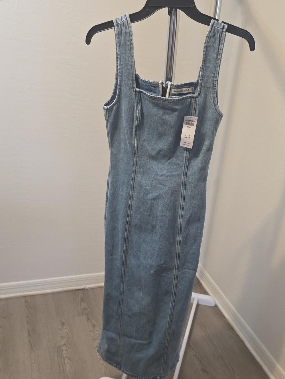 Abercrombie & Fitch Light Blue Denim Tank Maxi Dress